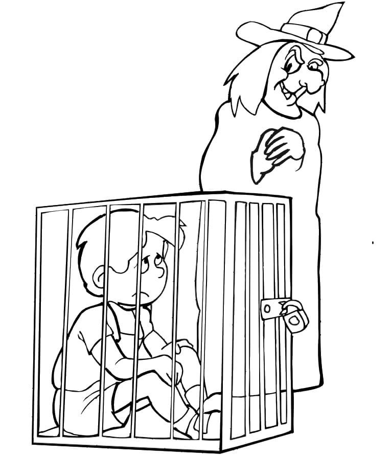 Fise de colorat cu Hansel si Gretel de colorat p08