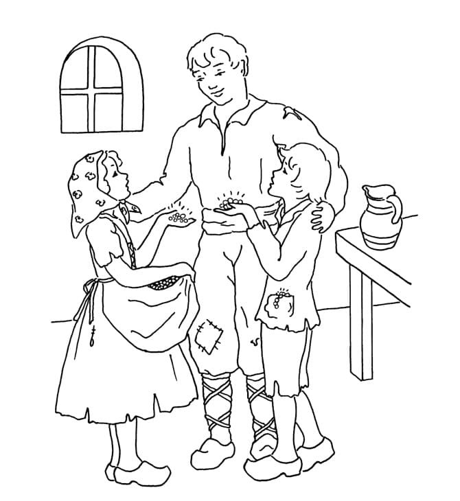 Fise de colorat cu Hansel si Gretel de colorat p11