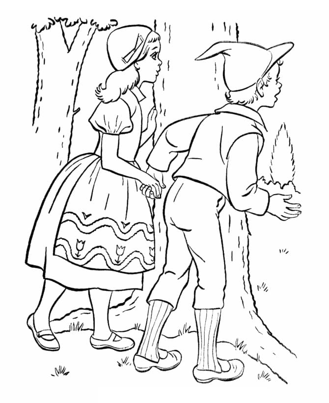 Fise de colorat cu Hansel si Gretel de colorat p14