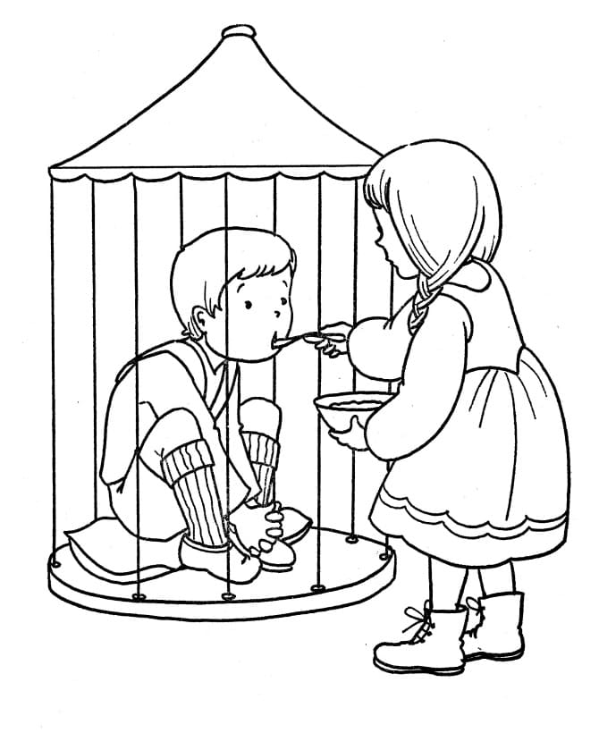 Fise de colorat cu Hansel si Gretel de colorat p17