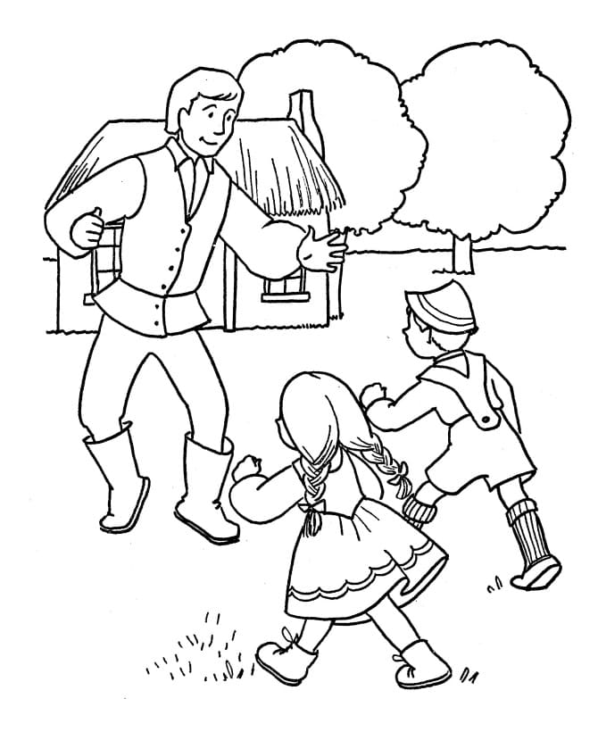 Fise de colorat cu Hansel si Gretel de colorat p21