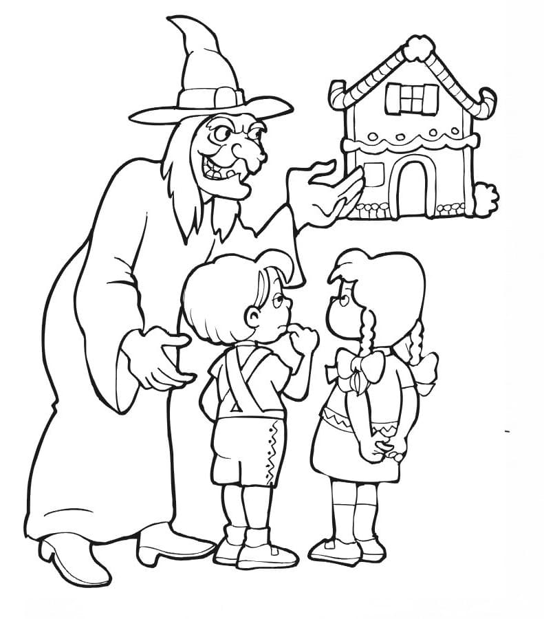 Fise de colorat cu Hansel si Gretel de colorat p23