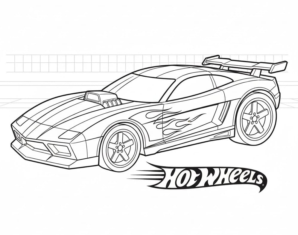 Fise de colorat cu Hot Wheels de colorat p01