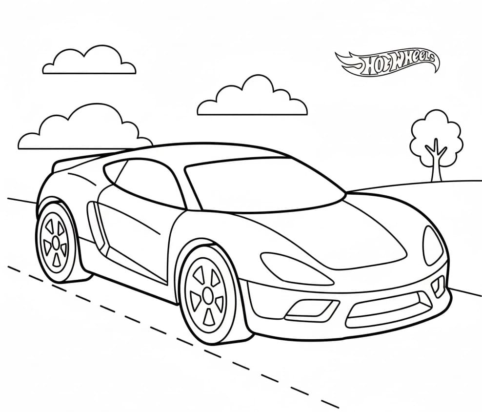 Fise de colorat cu Hot Wheels de colorat p13