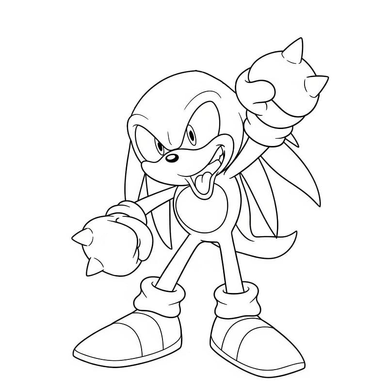 Fise de colorat cu Knuckles amuzant