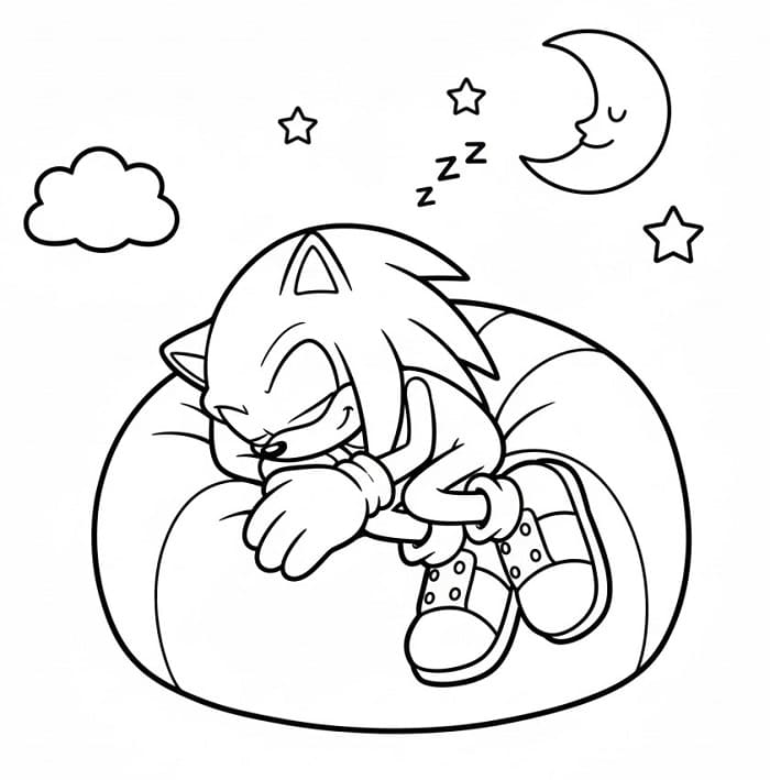 Fise de colorat cu Knuckles dormind