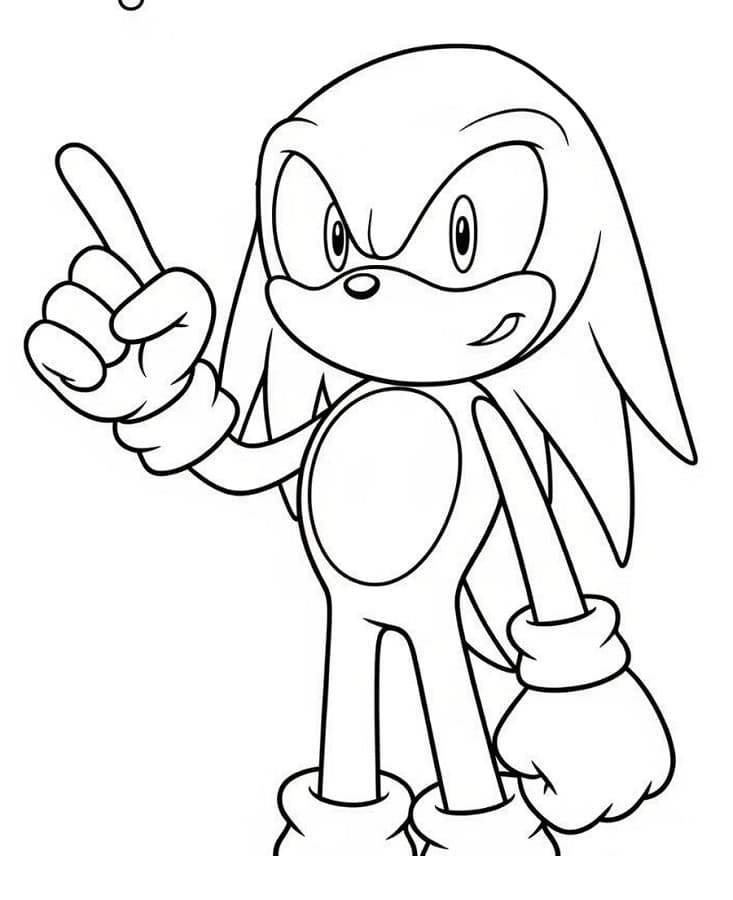 Fise de colorat cu Knuckles gânditor