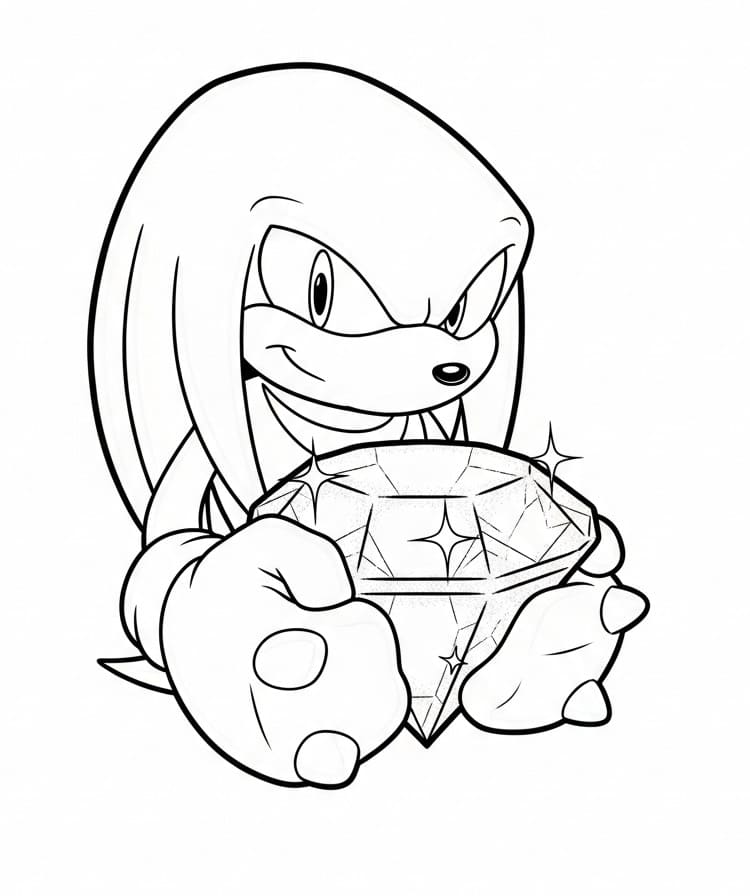Fise de colorat cu Knuckles grozav
