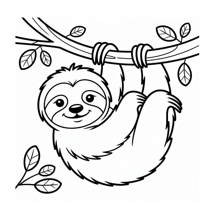 Fise de colorat cu Leneș de desen animat