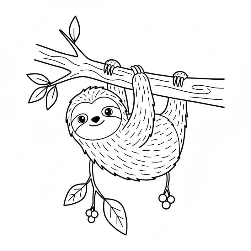 Fise de colorat cu Leneș foarte drăguț