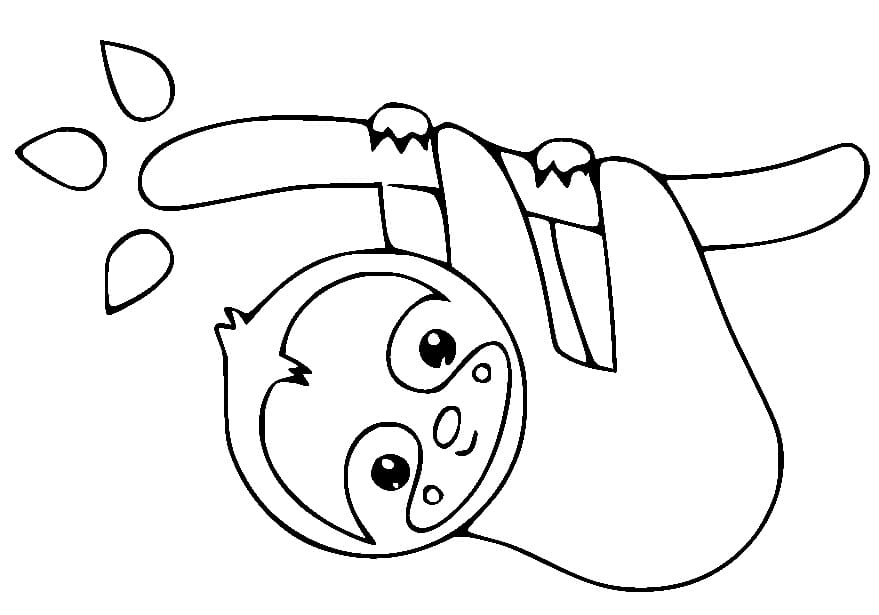 Fise de colorat cu Leneș kawaii