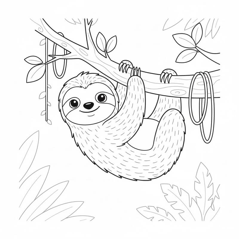 Fise de colorat cu Leneș simpatic