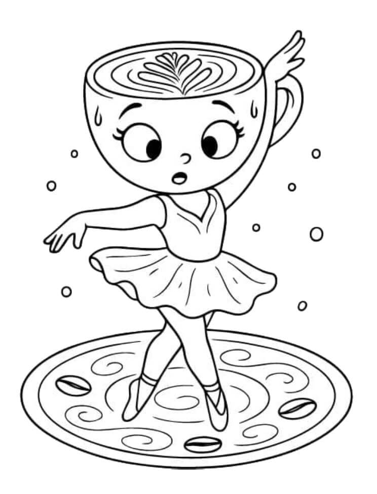 Fise de colorat cu Micuță Balerină Cappuccina