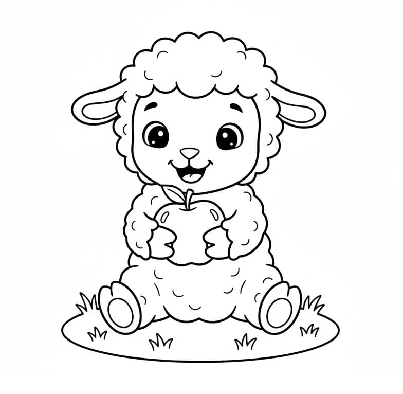 Fise de colorat cu Miel cu măr