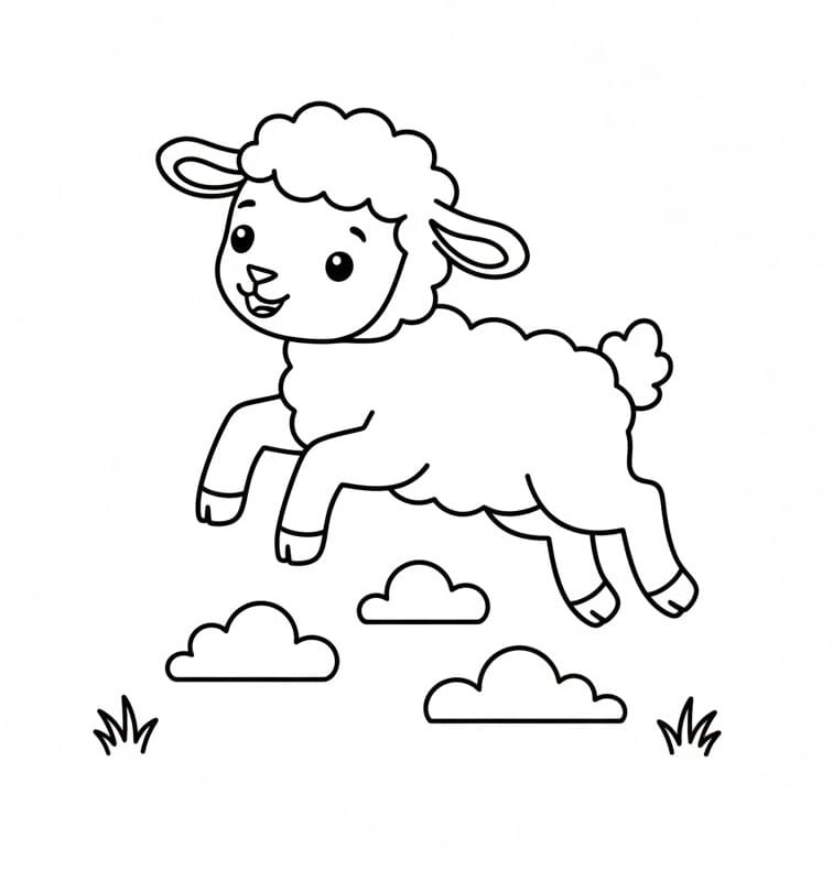 Fise de colorat cu Miel fericit
