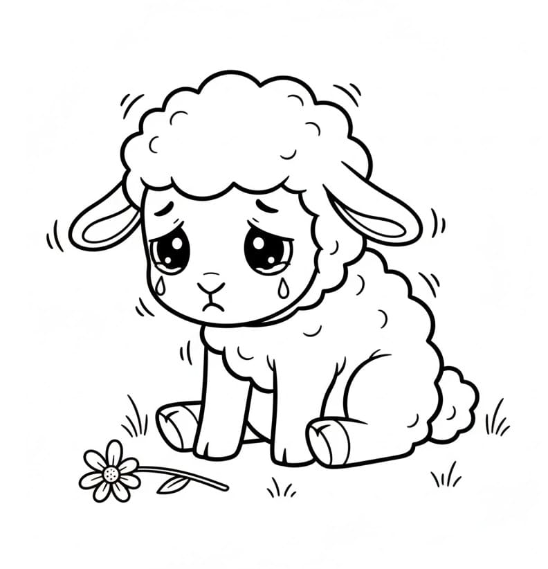 Fise de colorat cu Miel trist