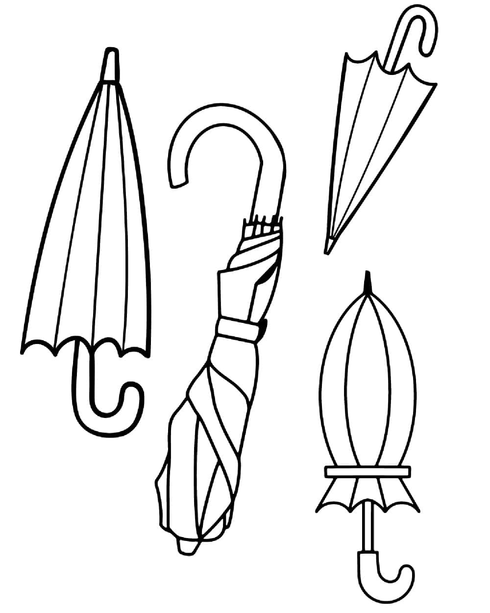 Fise de colorat cu Multe Umbrele