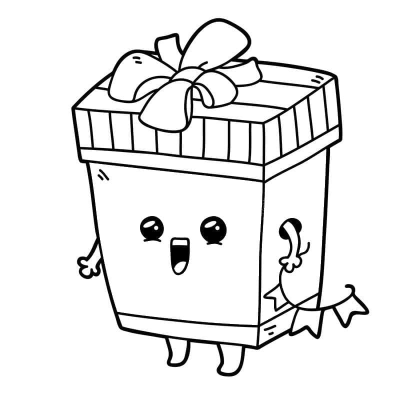 Fise de colorat cu Pachet de Crăciun Adorabil