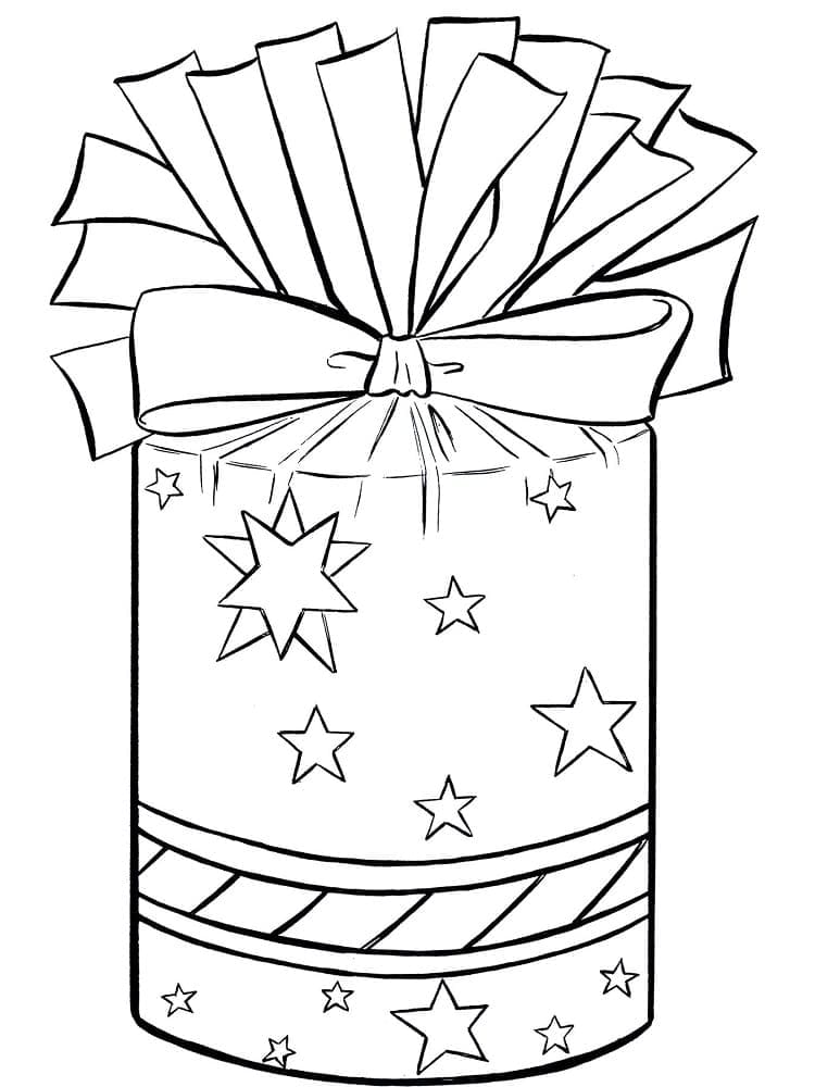 Fise de colorat cu Pachet de Crăciun Frumos