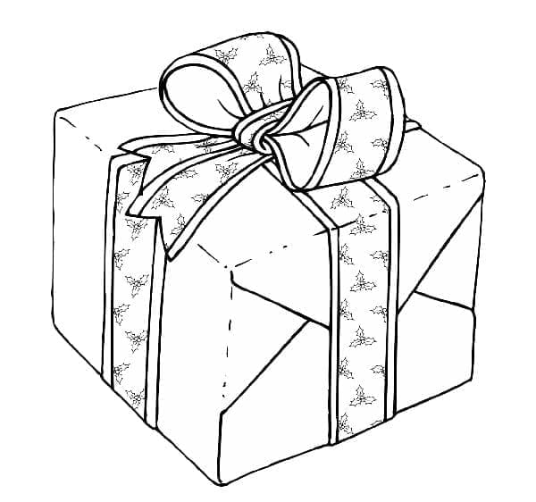 Fise de colorat cu Pachet de Crăciun Gratis Stampabil