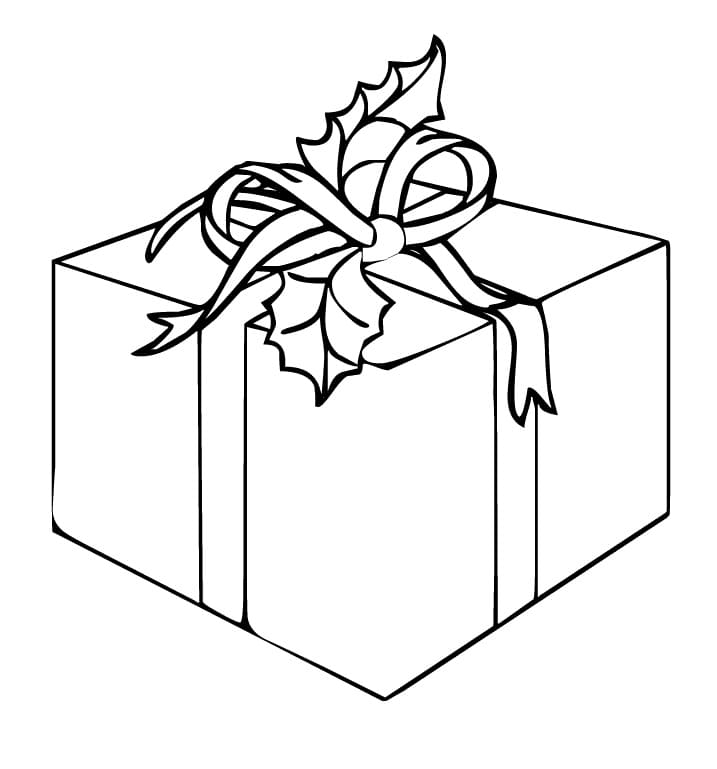 Fise de colorat cu Pachet de Crăciun Stampabil