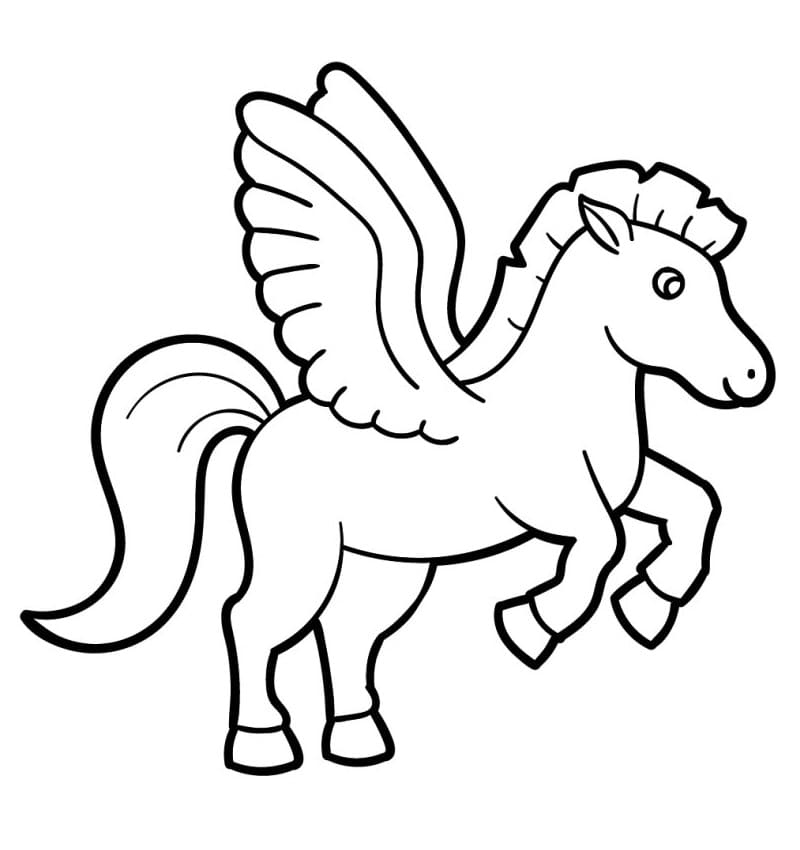 Fise de colorat cu Pegas de colorat p04