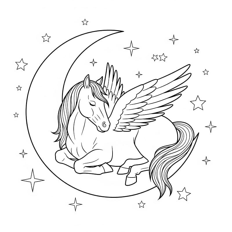 Fise de colorat cu Pegas de colorat p06