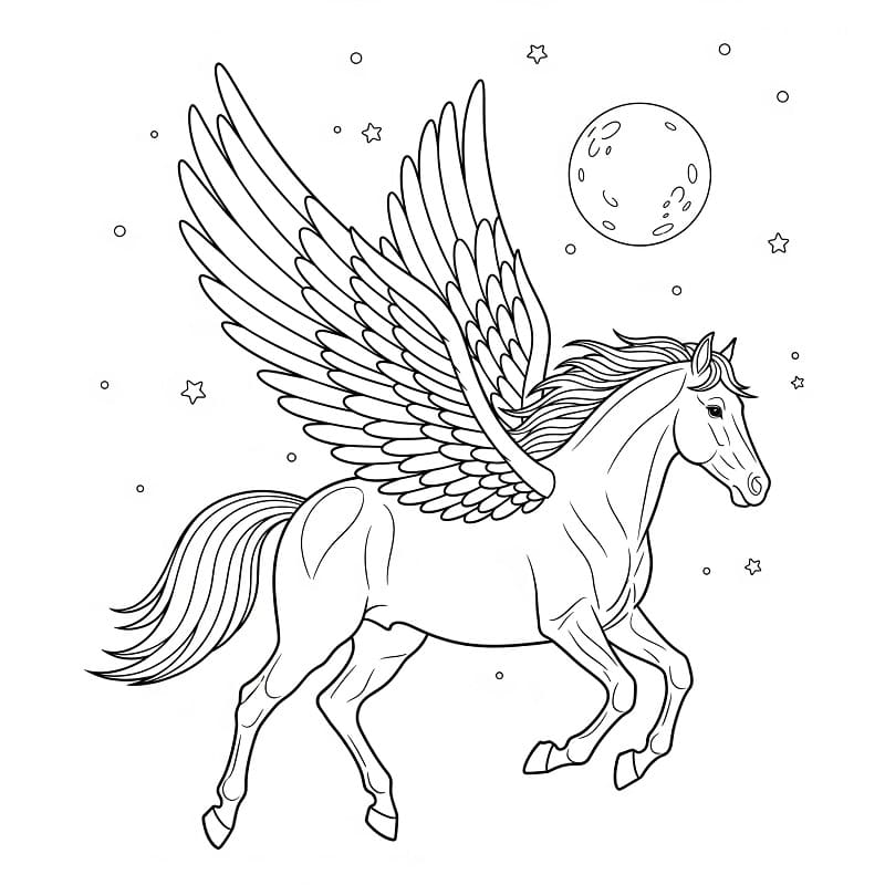 Fise de colorat cu Pegas de colorat p08