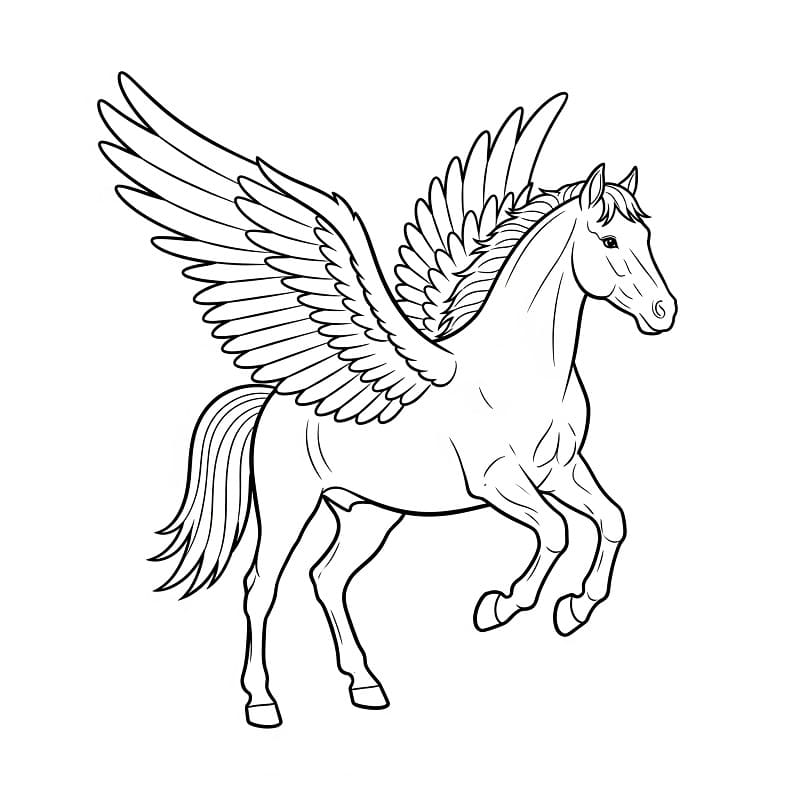 Fise de colorat cu Pegas de colorat p11