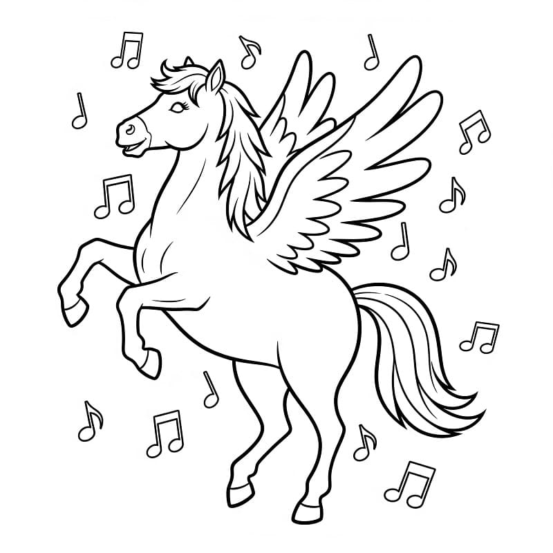 Fise de colorat cu Pegas de colorat p12