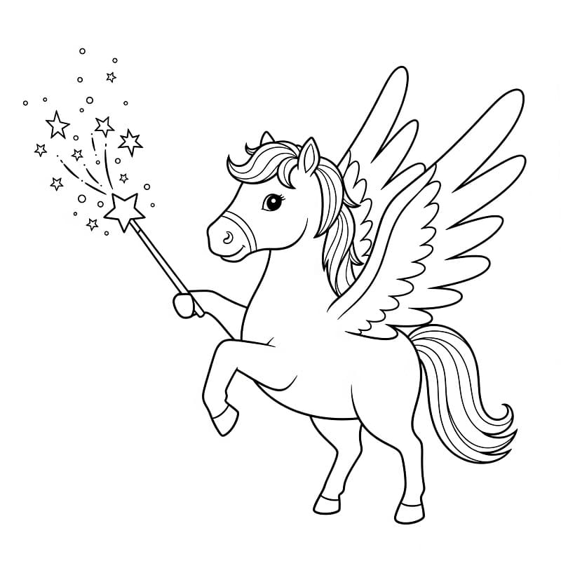 Fise de colorat cu Pegas de colorat p15