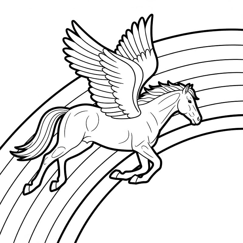 Fise de colorat cu Pegas de colorat p20