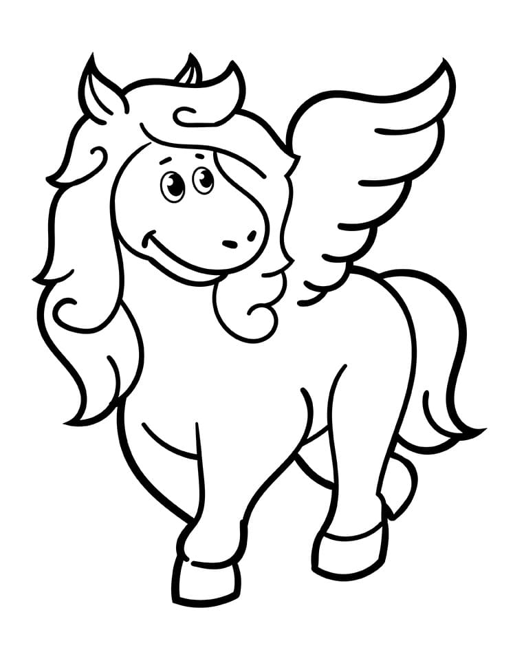 Fise de colorat cu Pegas de colorat p22