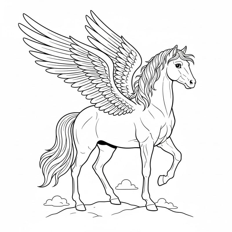 Fise de colorat cu Pegas de colorat p24