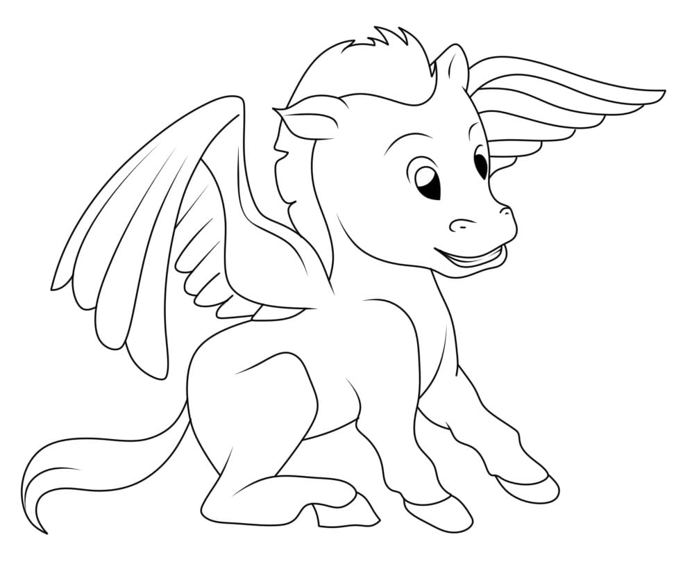 Fise de colorat cu Pegas de colorat p27