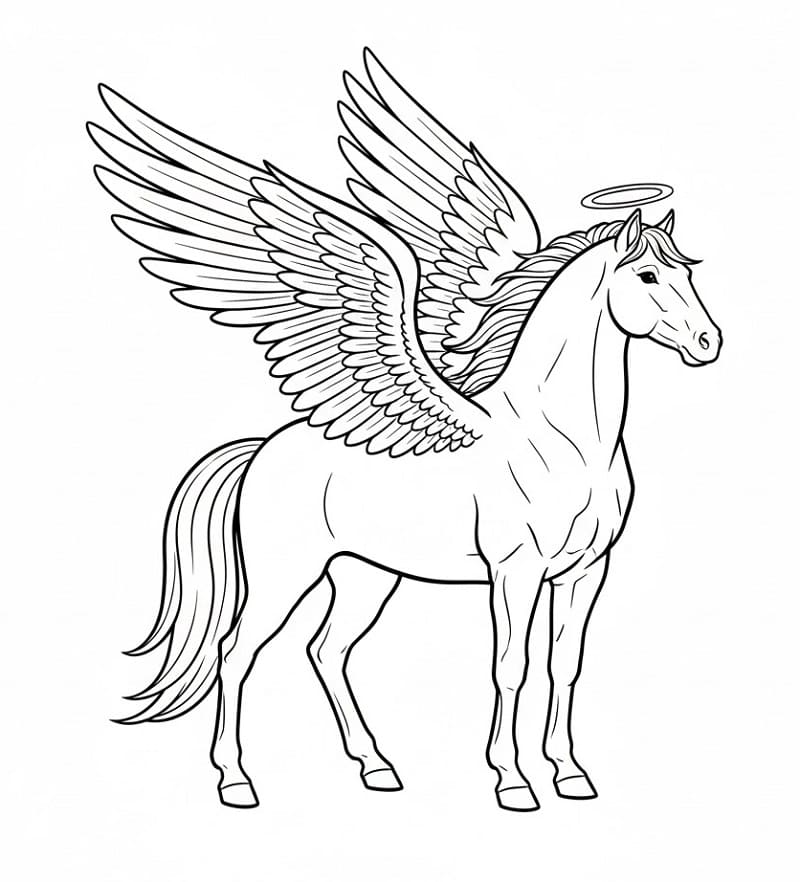 Fise de colorat cu Pegas de colorat p28