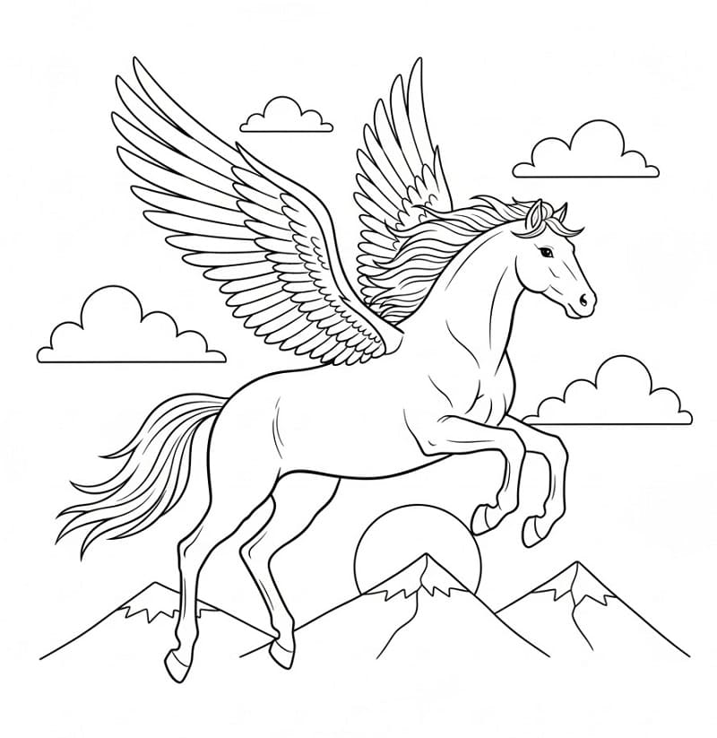 Planse de colorat cu Pegas