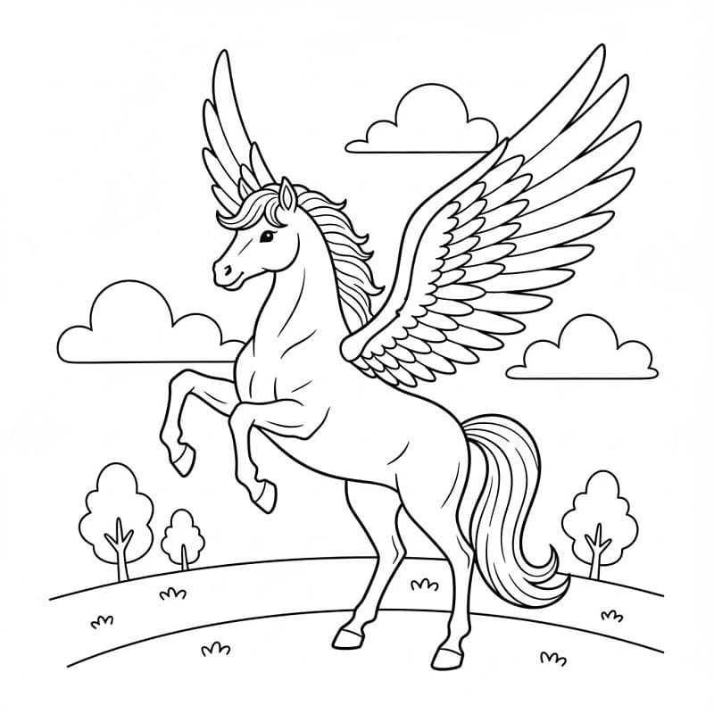 Fise de colorat cu Pegas de colorat p30