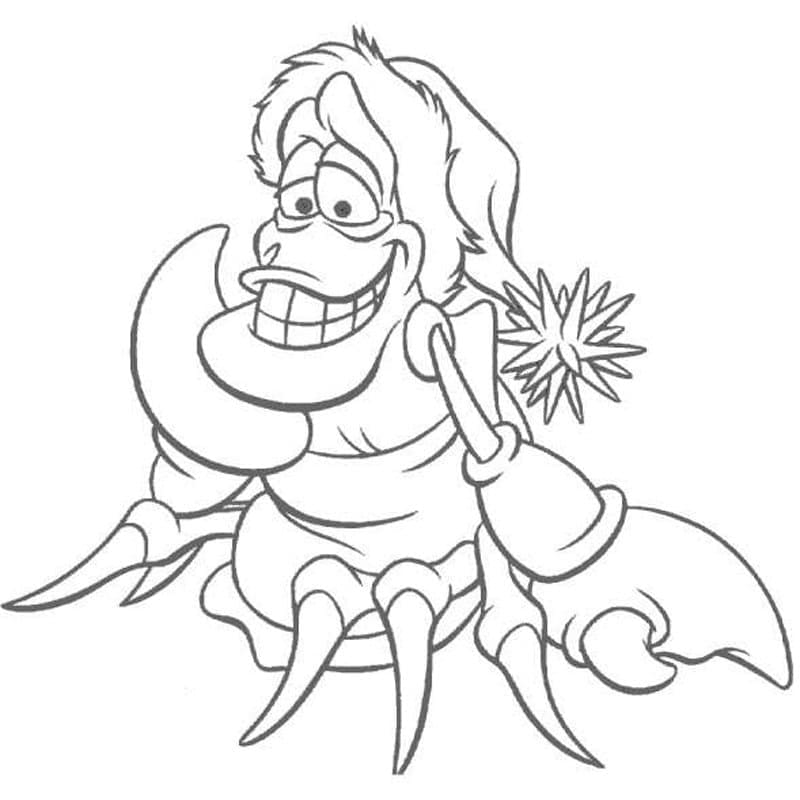 Fise de colorat cu Sebastian Disney de Crăciun