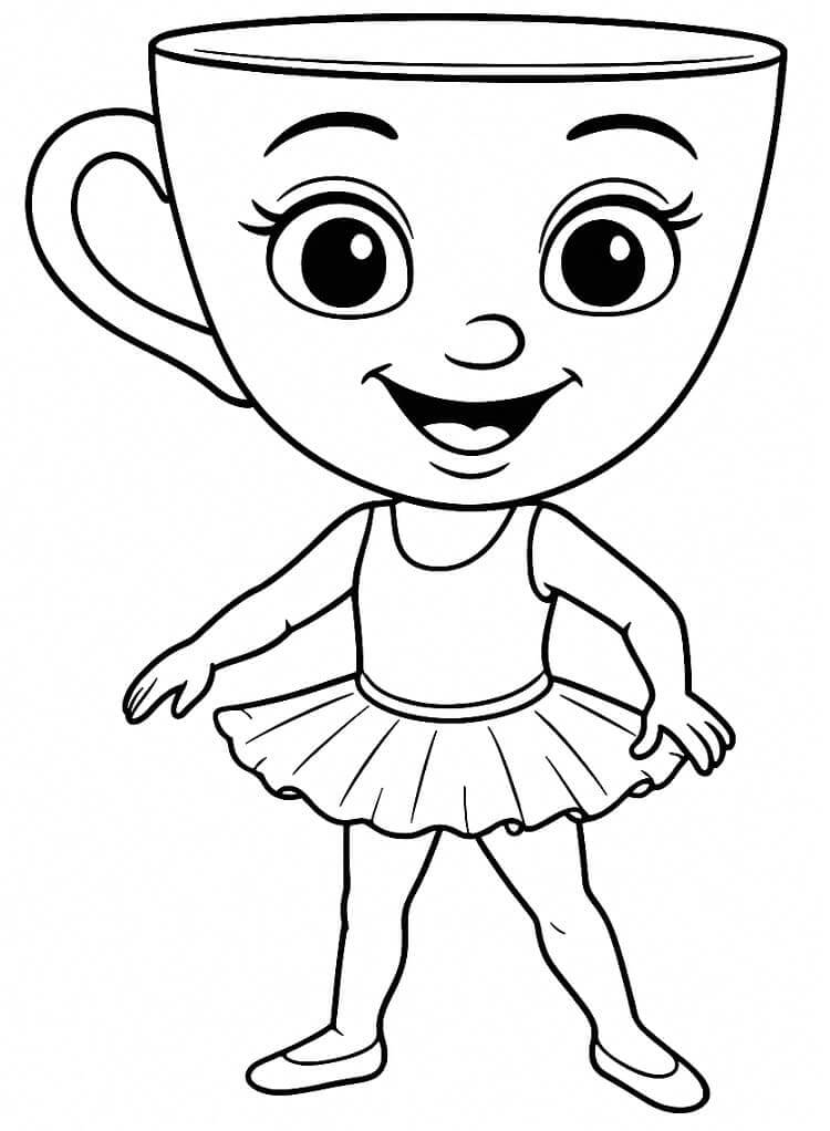 Fise de colorat cu Simpatică Balerină Cappuccina