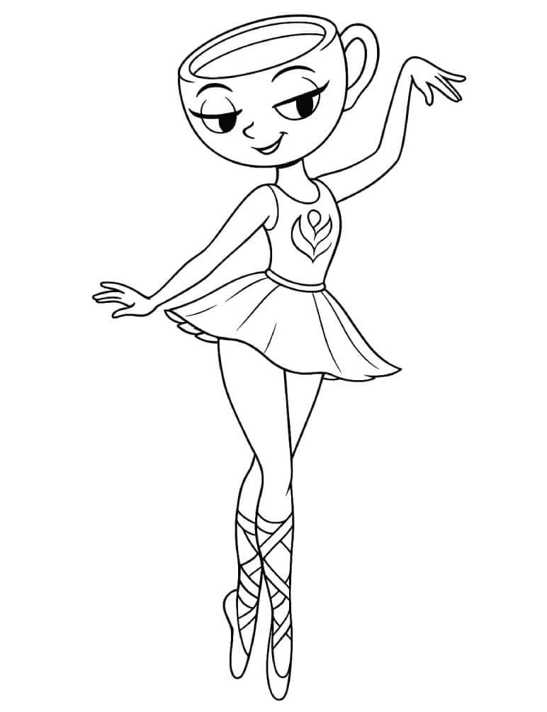 Fise de colorat cu Splendidă Balerină Cappuccina