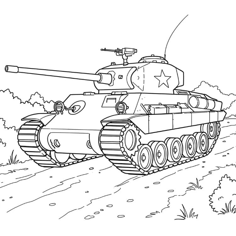 Fise de colorat cu Tancuri de colorat p05