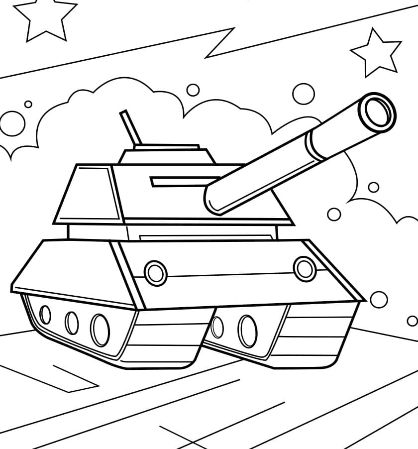 Fise de colorat cu Tancuri de colorat p10