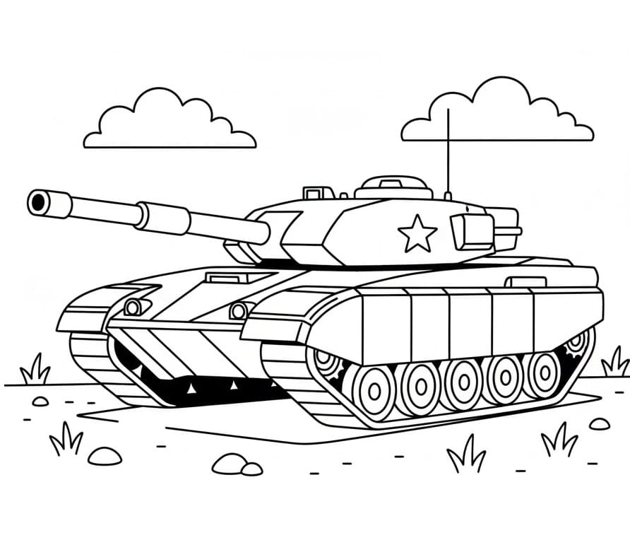 Fise de colorat cu Tancuri de colorat p25