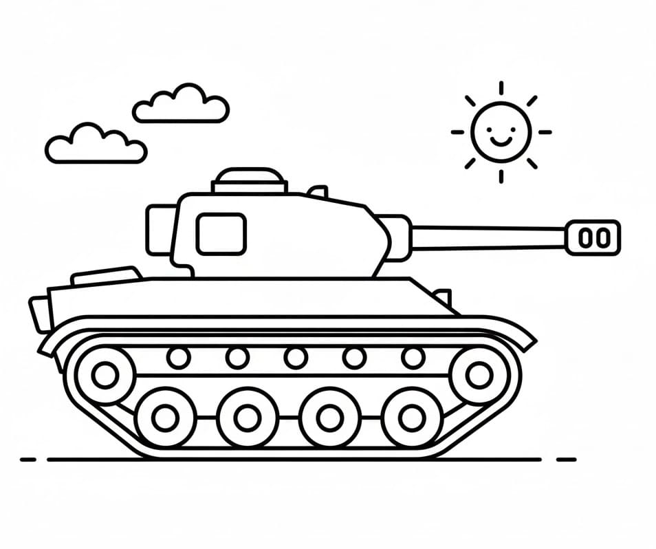 Fise de colorat cu Tancuri de colorat p28