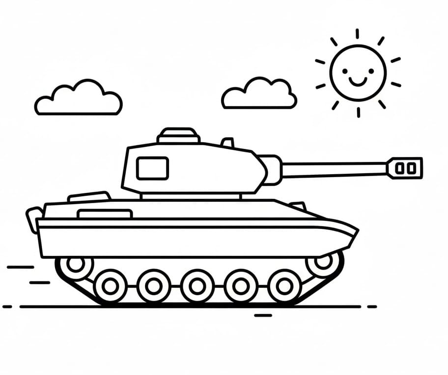 Fise de colorat cu Tancuri de colorat p29