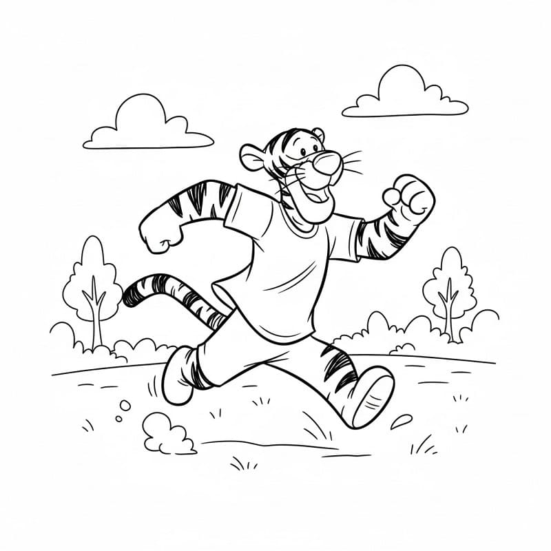 Planse de colorat cu Tigger