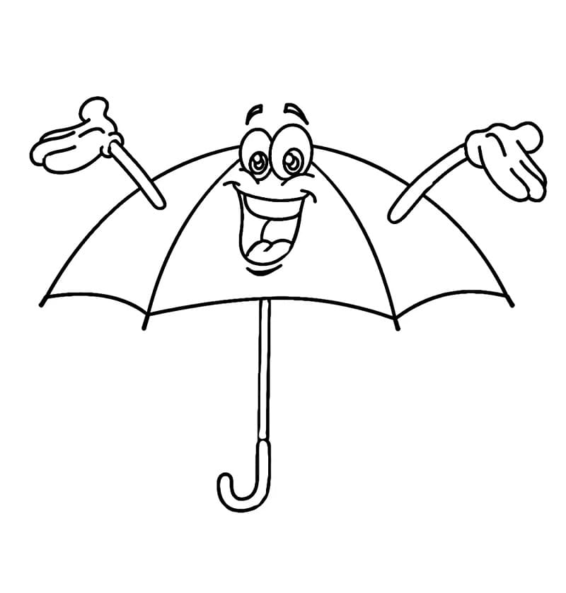 Fise de colorat cu Umbrelă Amuzantă