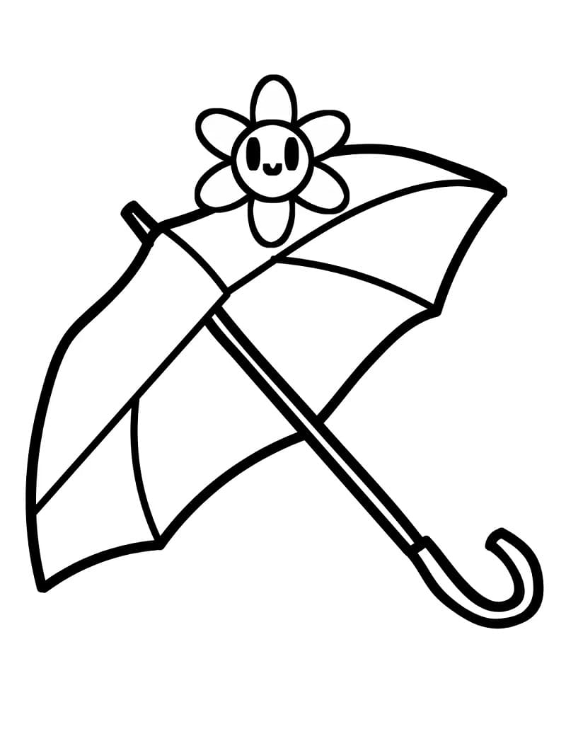 Fise de colorat cu Umbrelă Grațioasă
