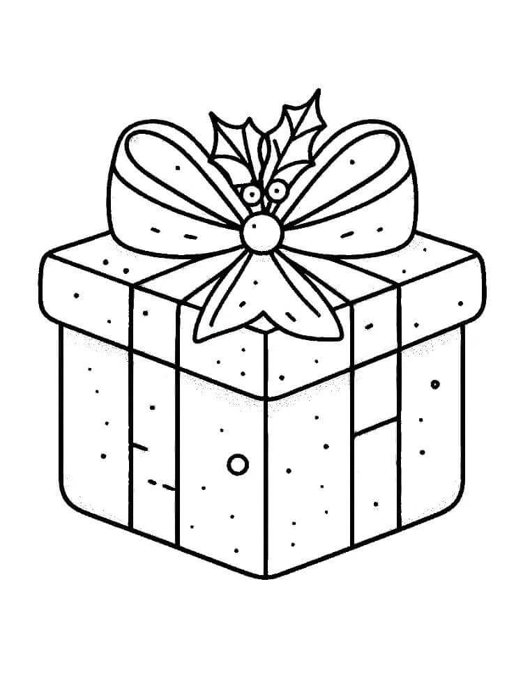 Fise de colorat cu Un Cadou de Crăciun